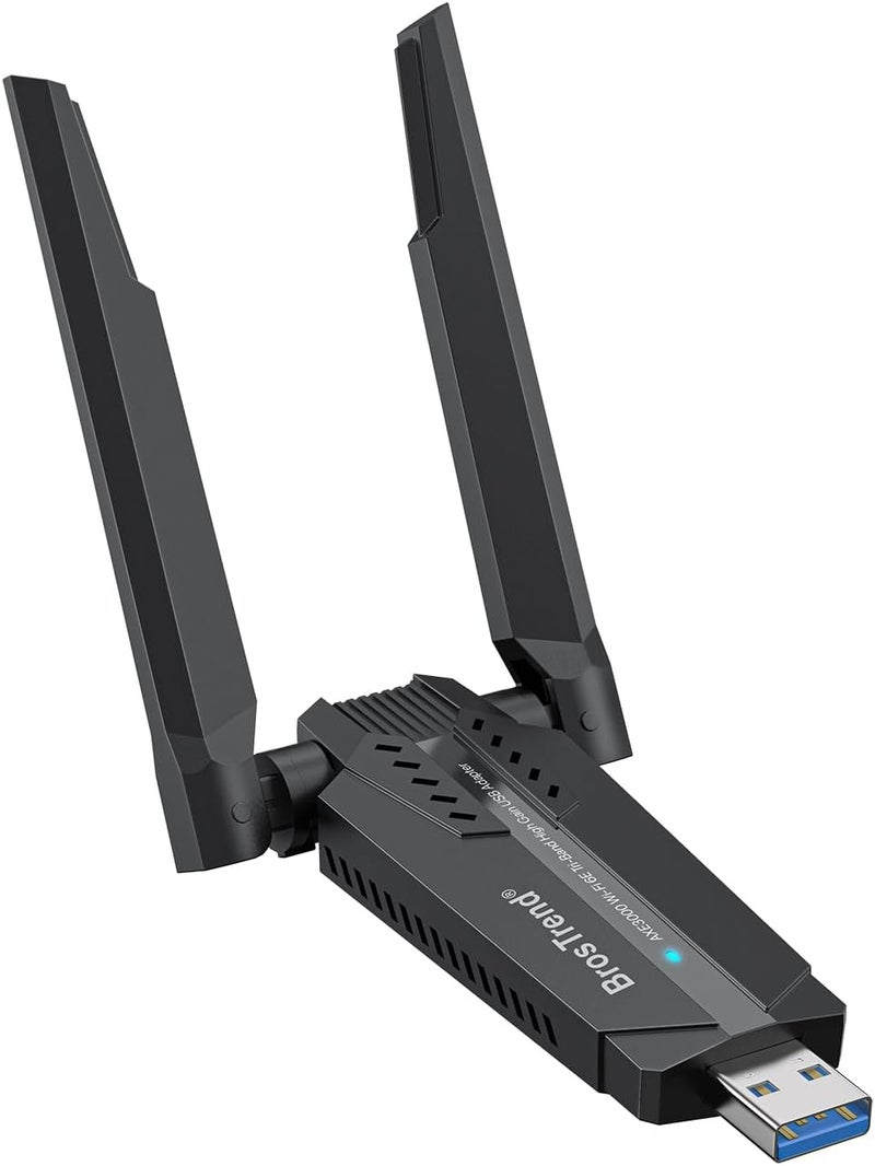 BrosTrend AXE3000 Tri-Band Linux WiFi Adapter Plug & Play for Ubuntu, Fedora, Mint, Debian, Arch, Kali, Manjaro, openSUSE, Raspberry Pi OS etc. Linux USB WiFi Adapter for PC, WiFi-6E 6GHz /5GHz/2.4GHz - Image 1